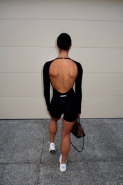 Core Long Sleeve Scrunch Jumpsuit - Black