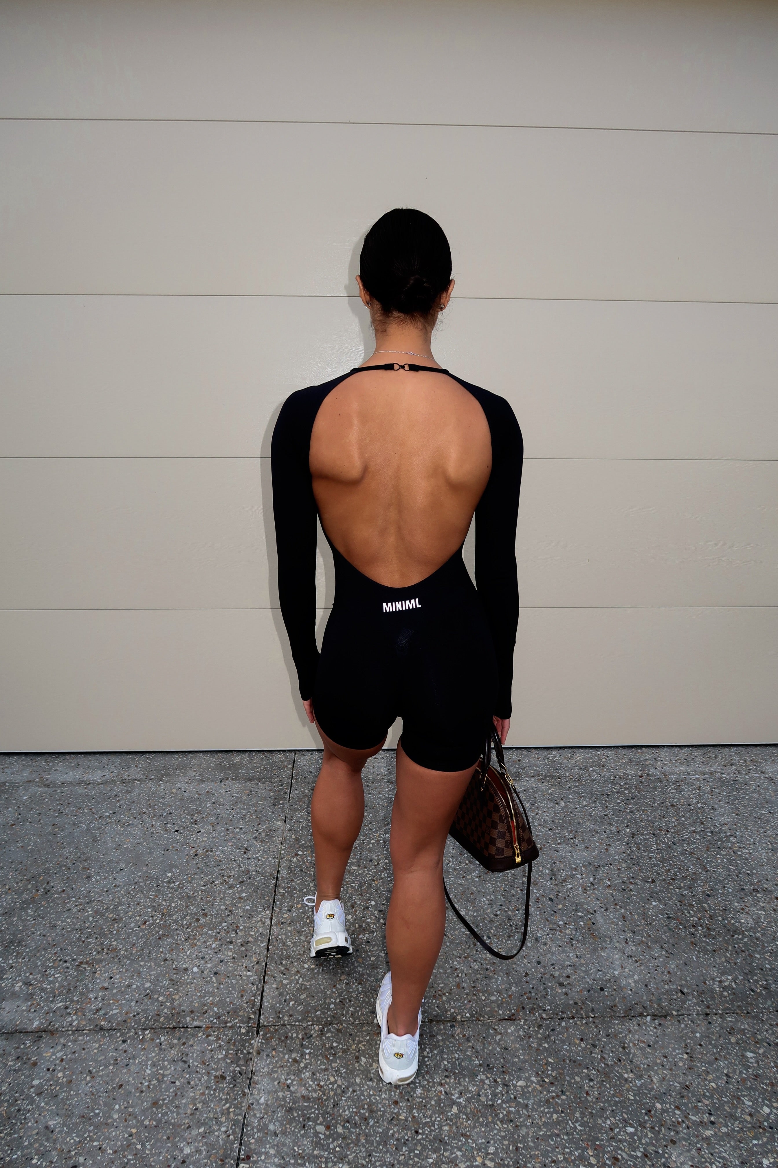 Core Long Sleeve Scrunch Jumpsuit - Black