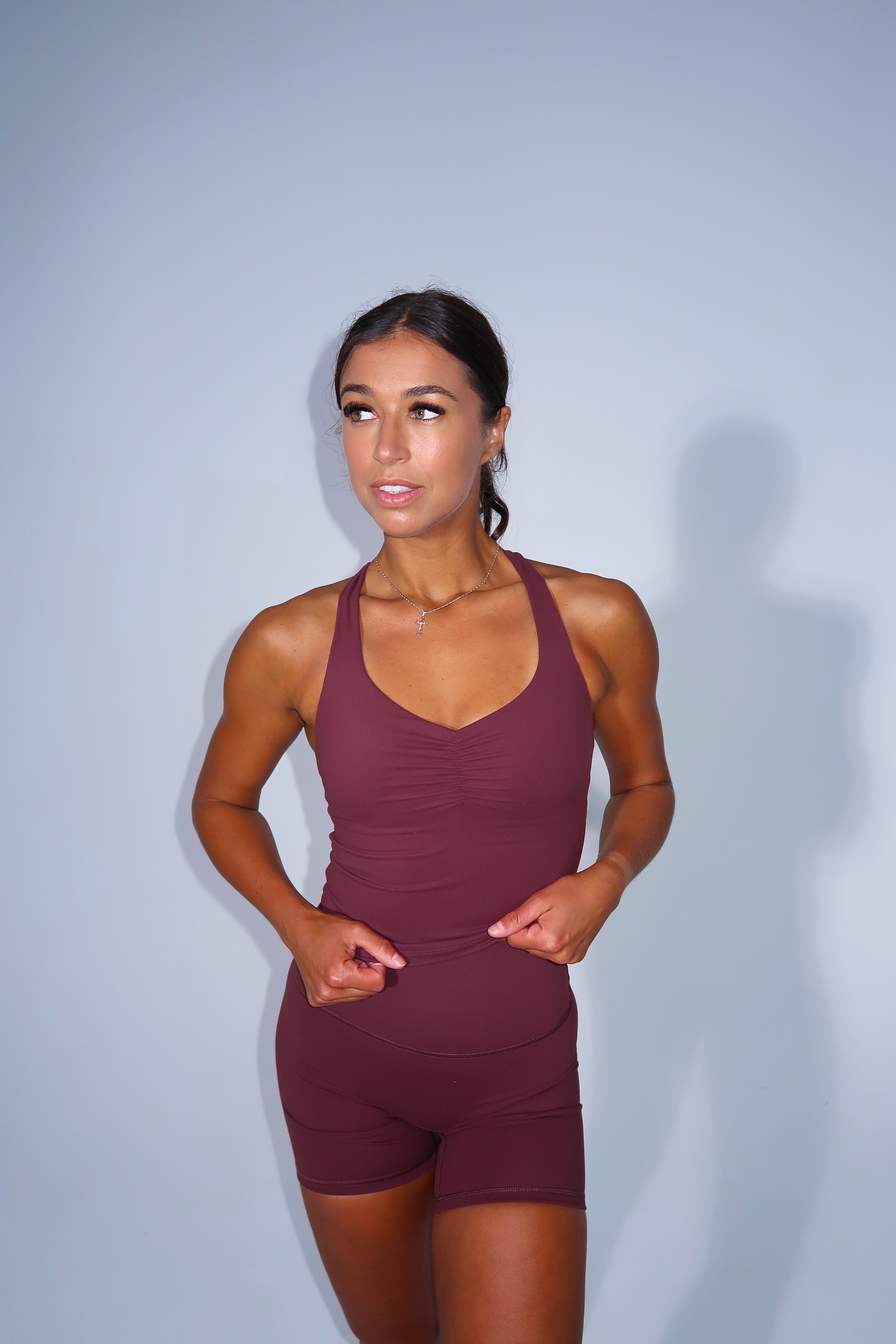 Essentials Scrunch Tank - Wine