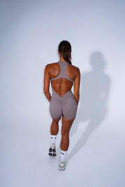 Zip Scrunch Jumpsuit - Taupe