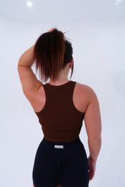 Midi Ribbed Tank - Chocolate