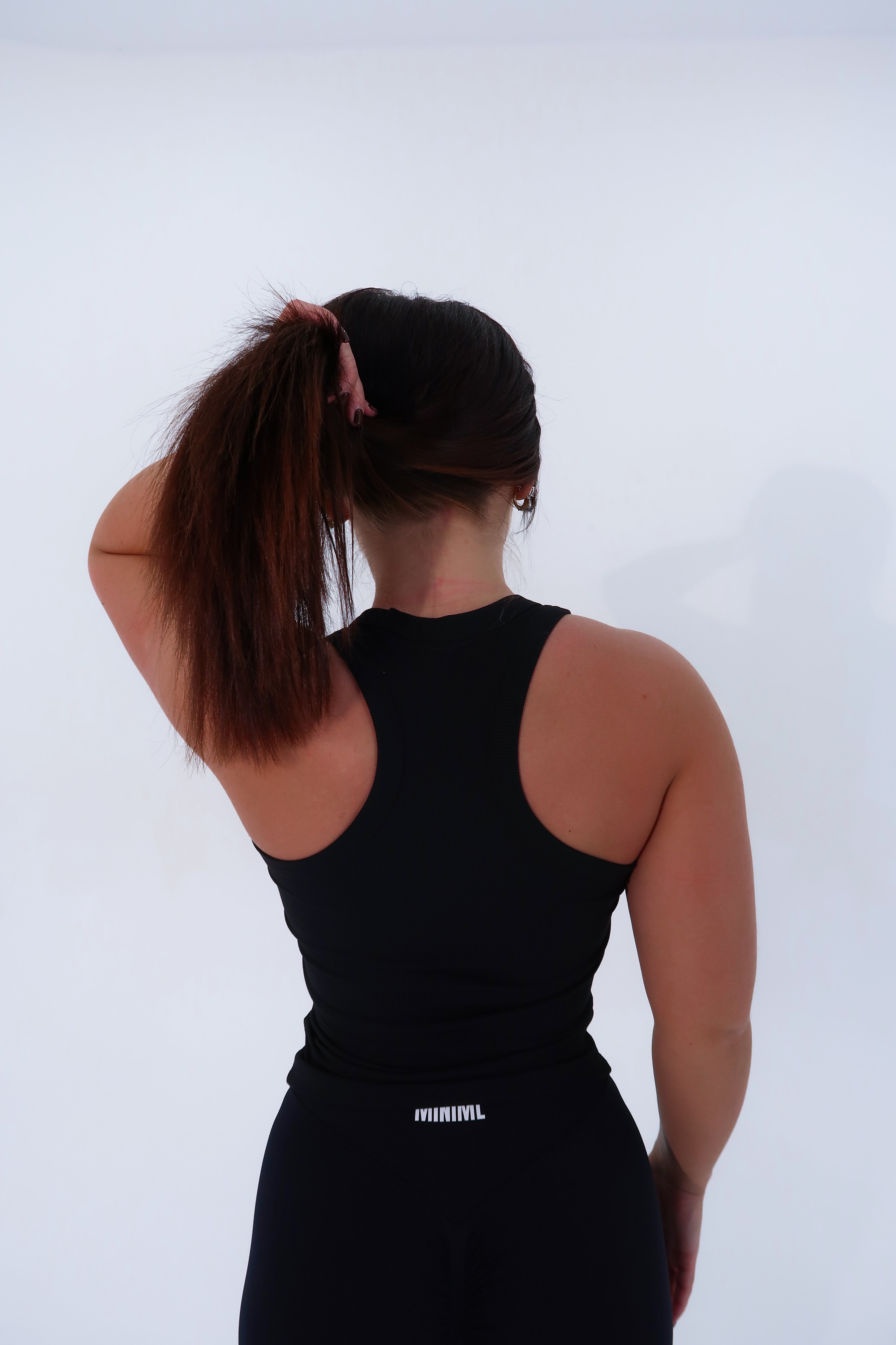 Full Length Ribbed Tank - Black