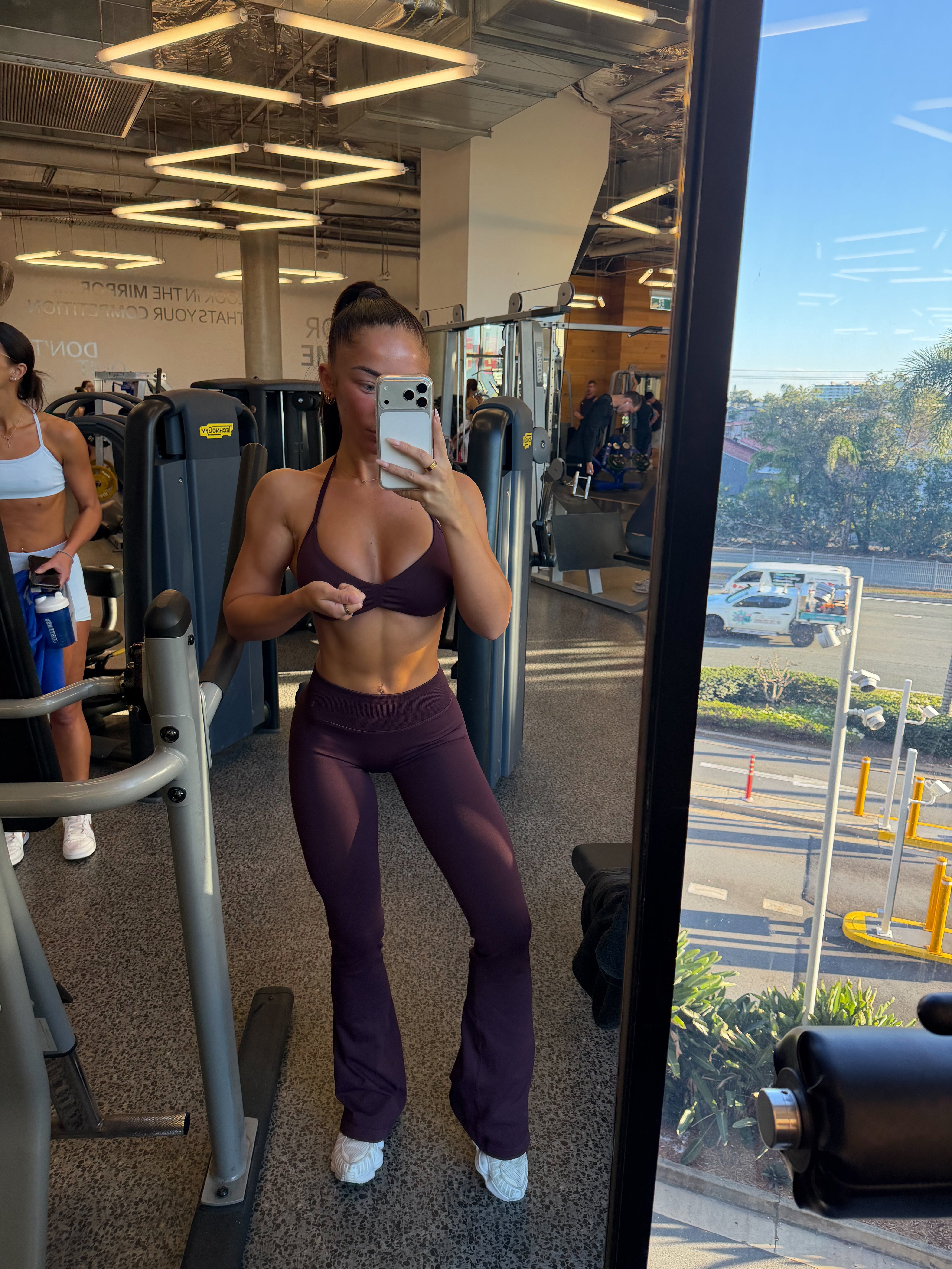 Core Scrunch Flares - Plum