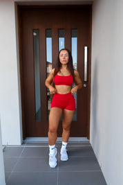 V Back Scrunch Short - Red