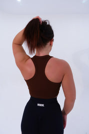 Mini Ribbed Tank - Chocolate