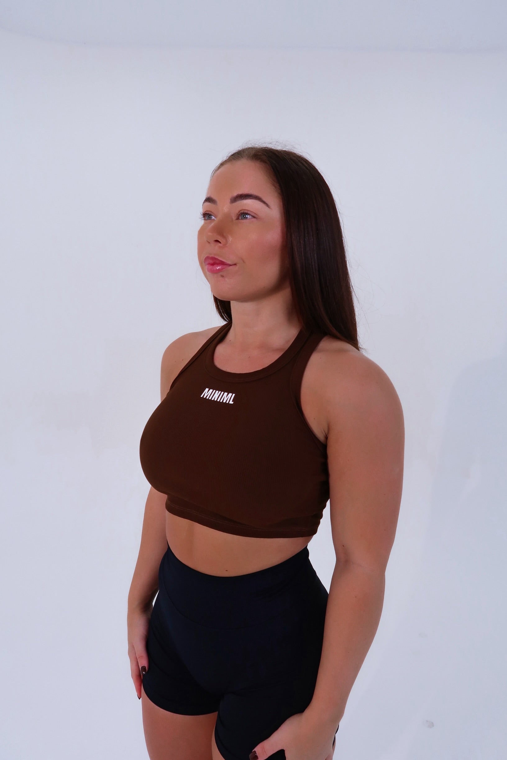 Mini Ribbed Tank - Chocolate