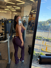 Core Scrunch Flares - Plum