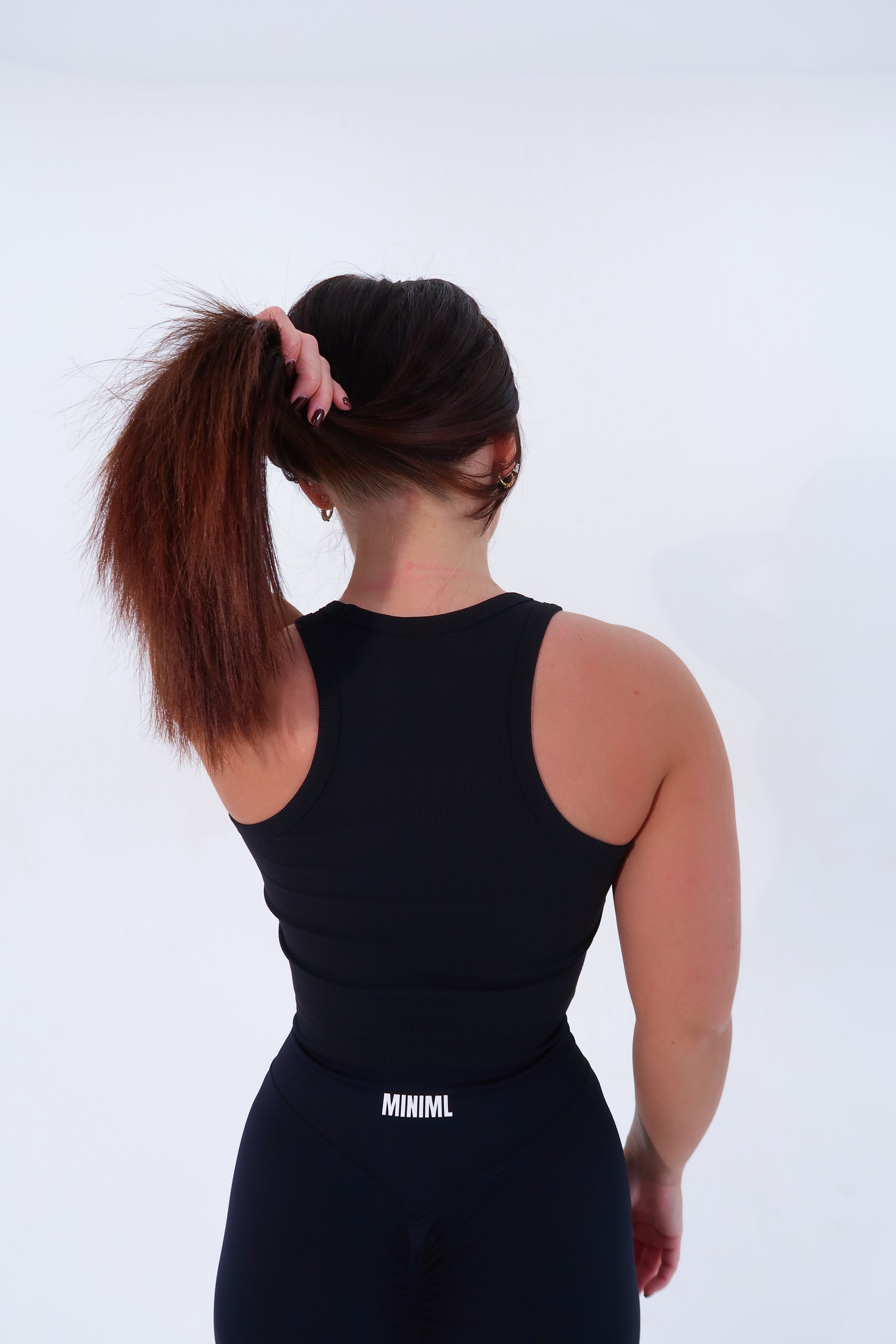 Midi Ribbed Tank - Black