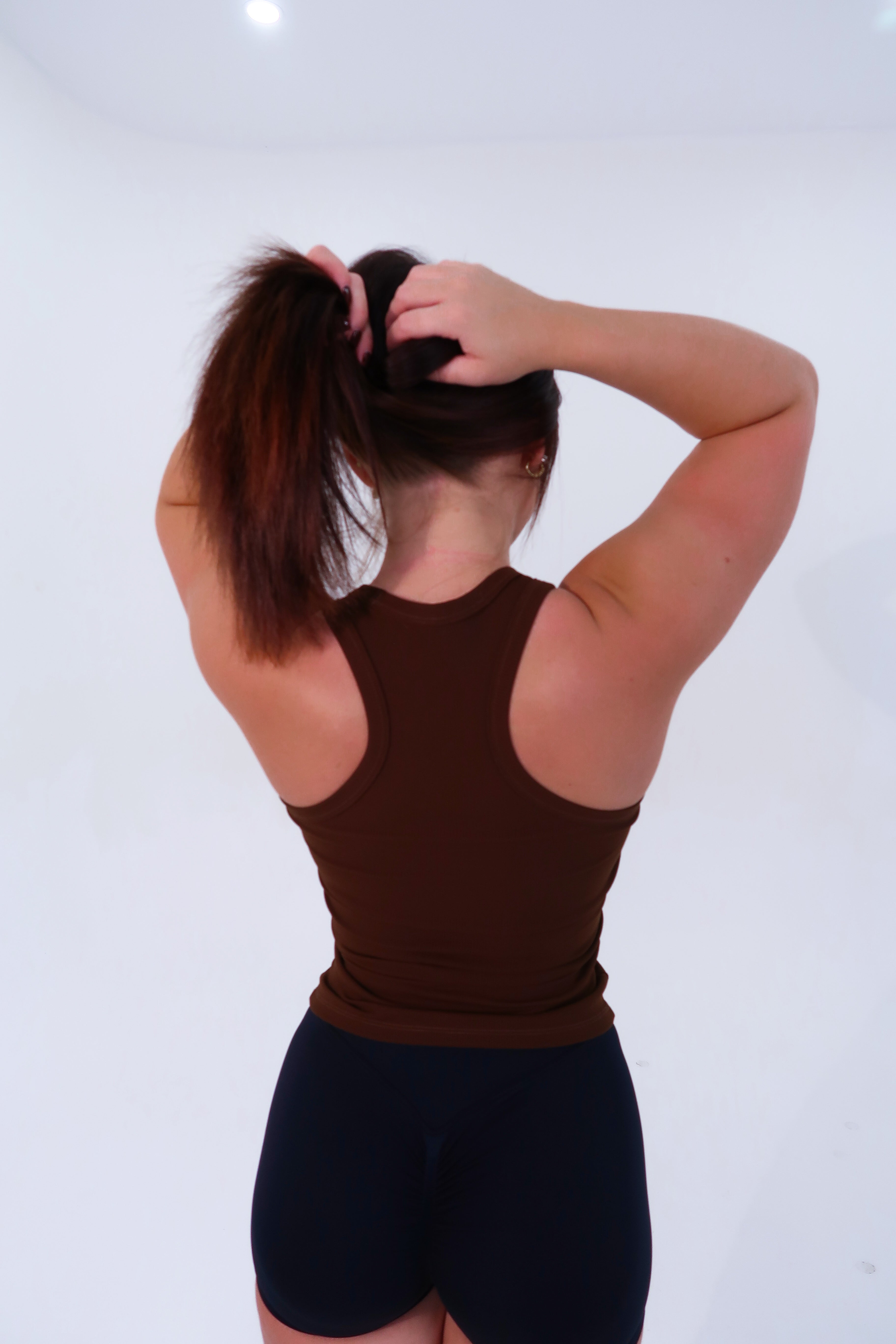 Full Length Ribbed Tank - Chocolate