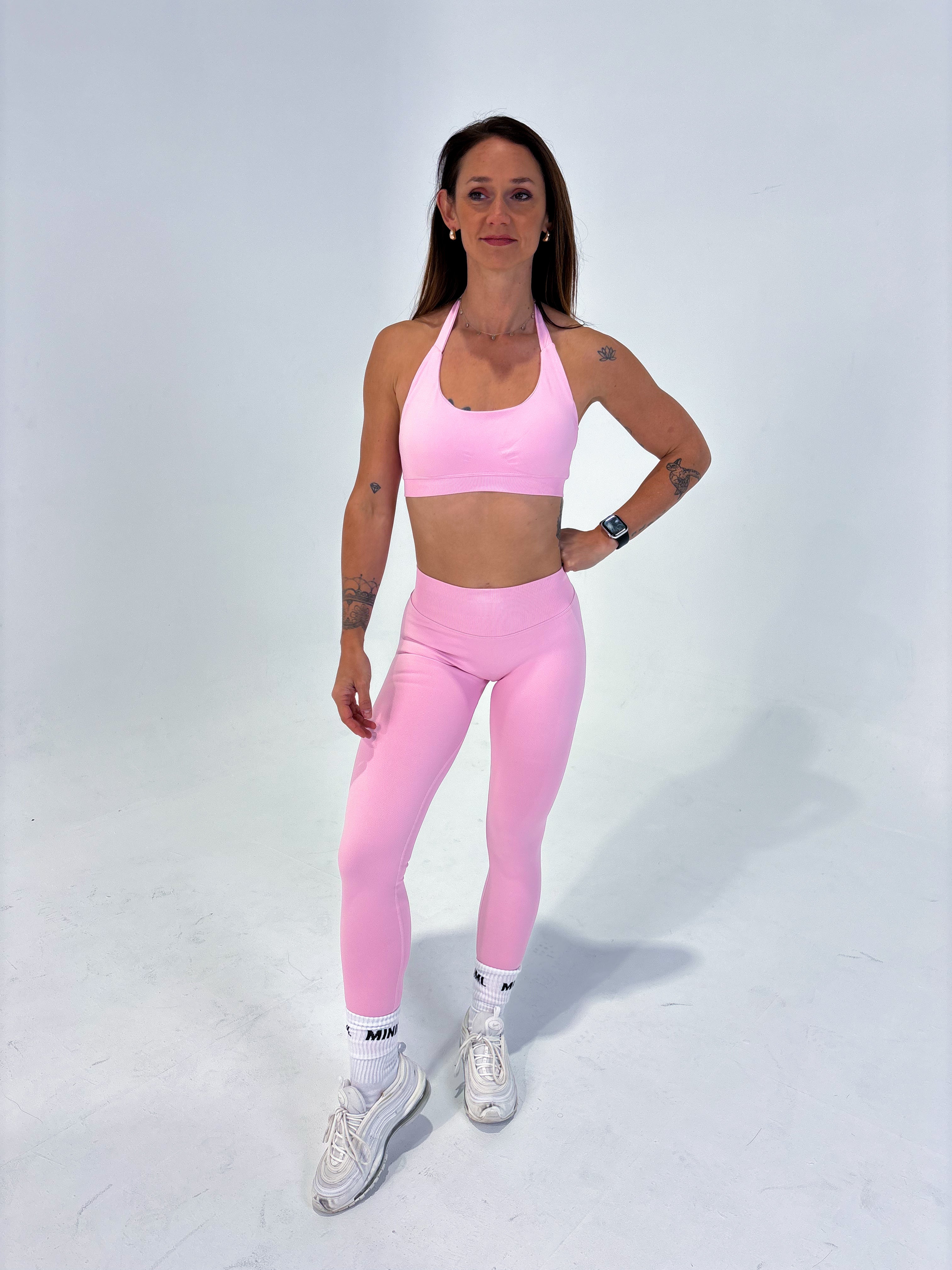 Core Scrunch Tights - Baby Pink