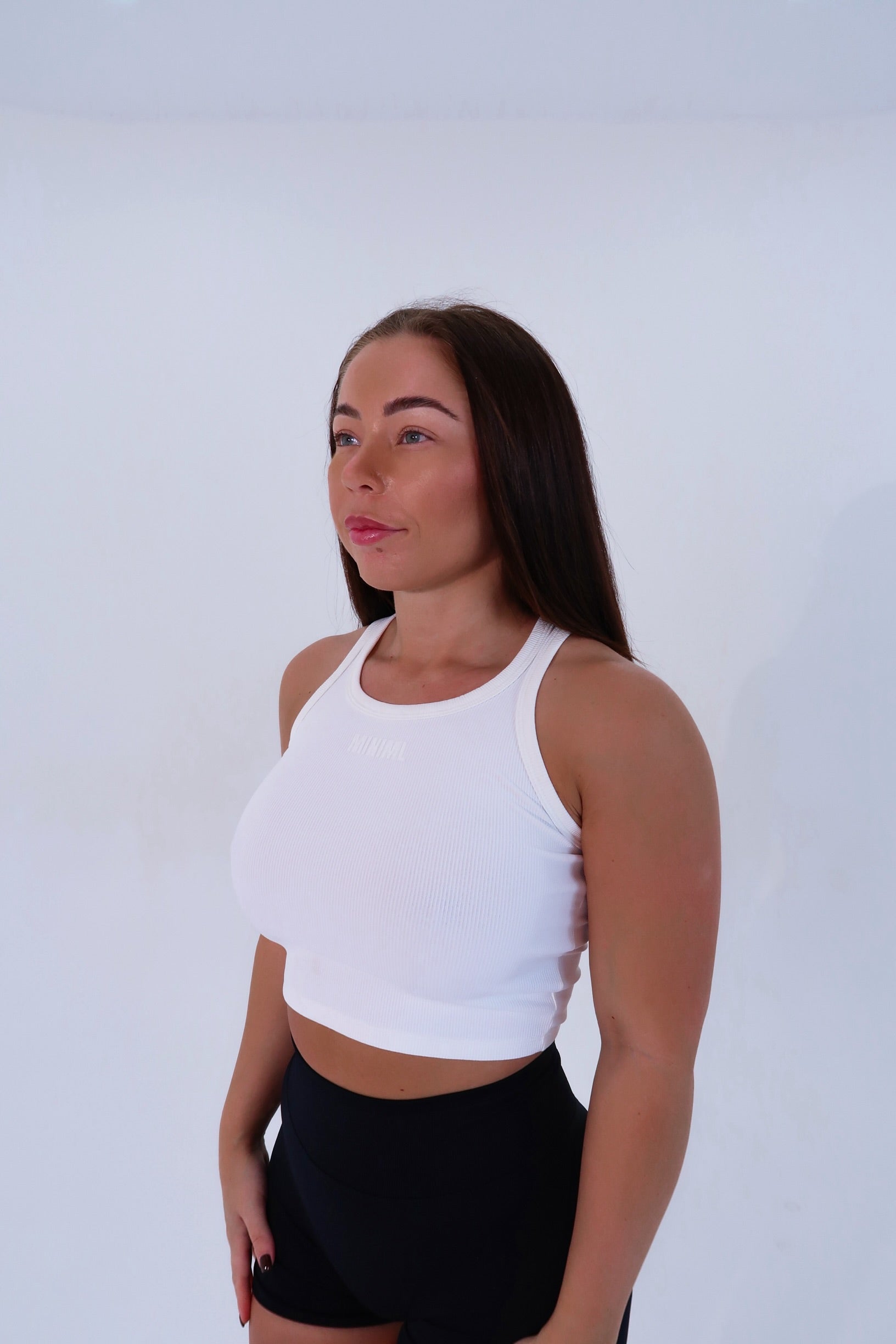 Midi Ribbed Tank - White