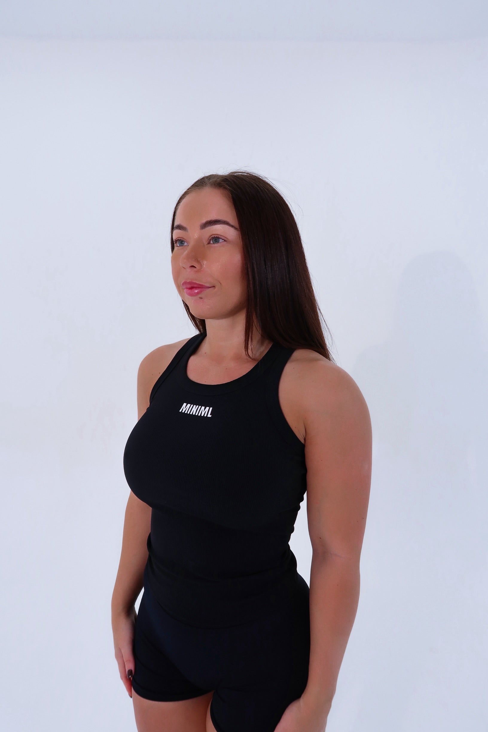 Full Length Ribbed Tank - Black