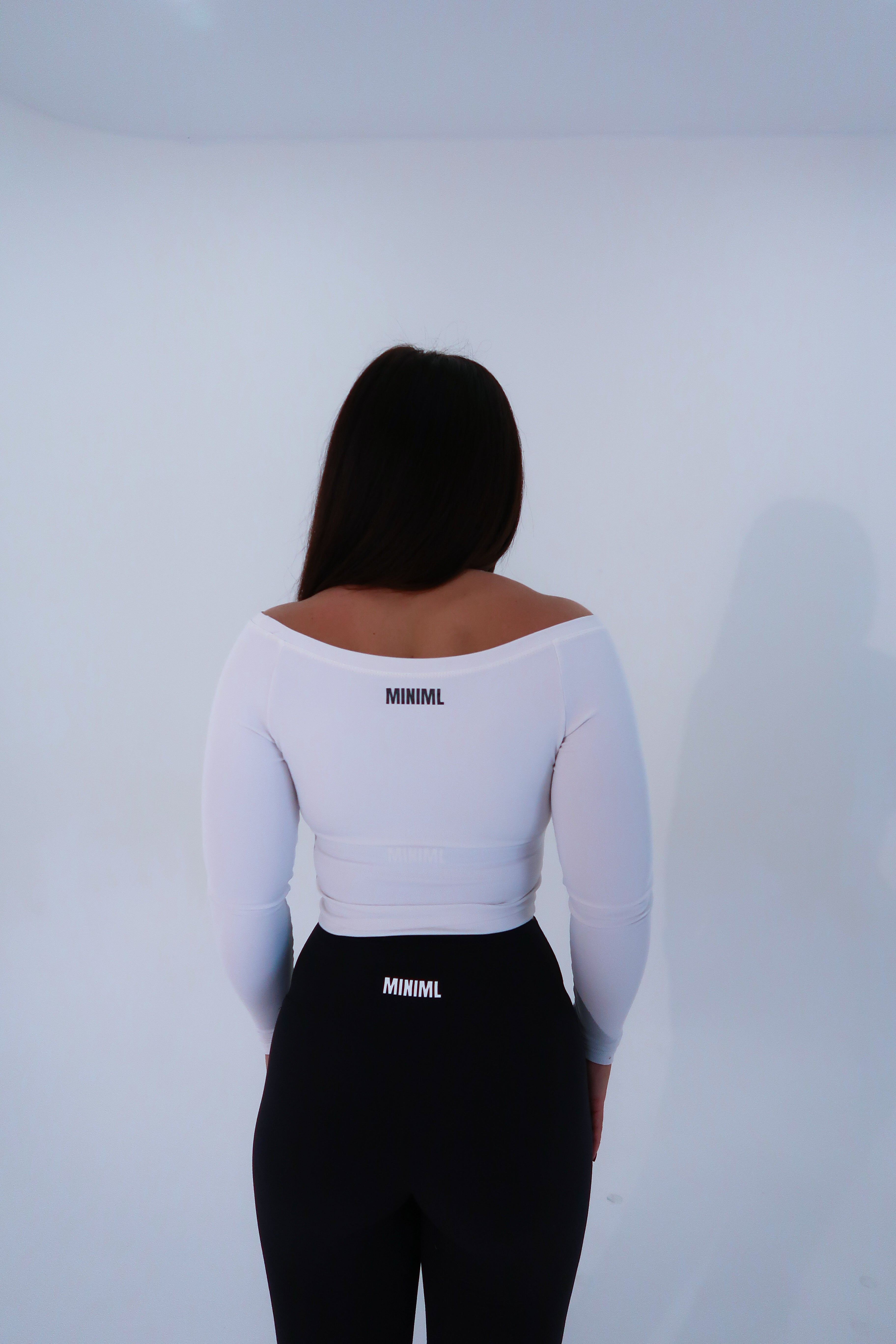 Ribbed Off Shoulder Long Sleeve - White