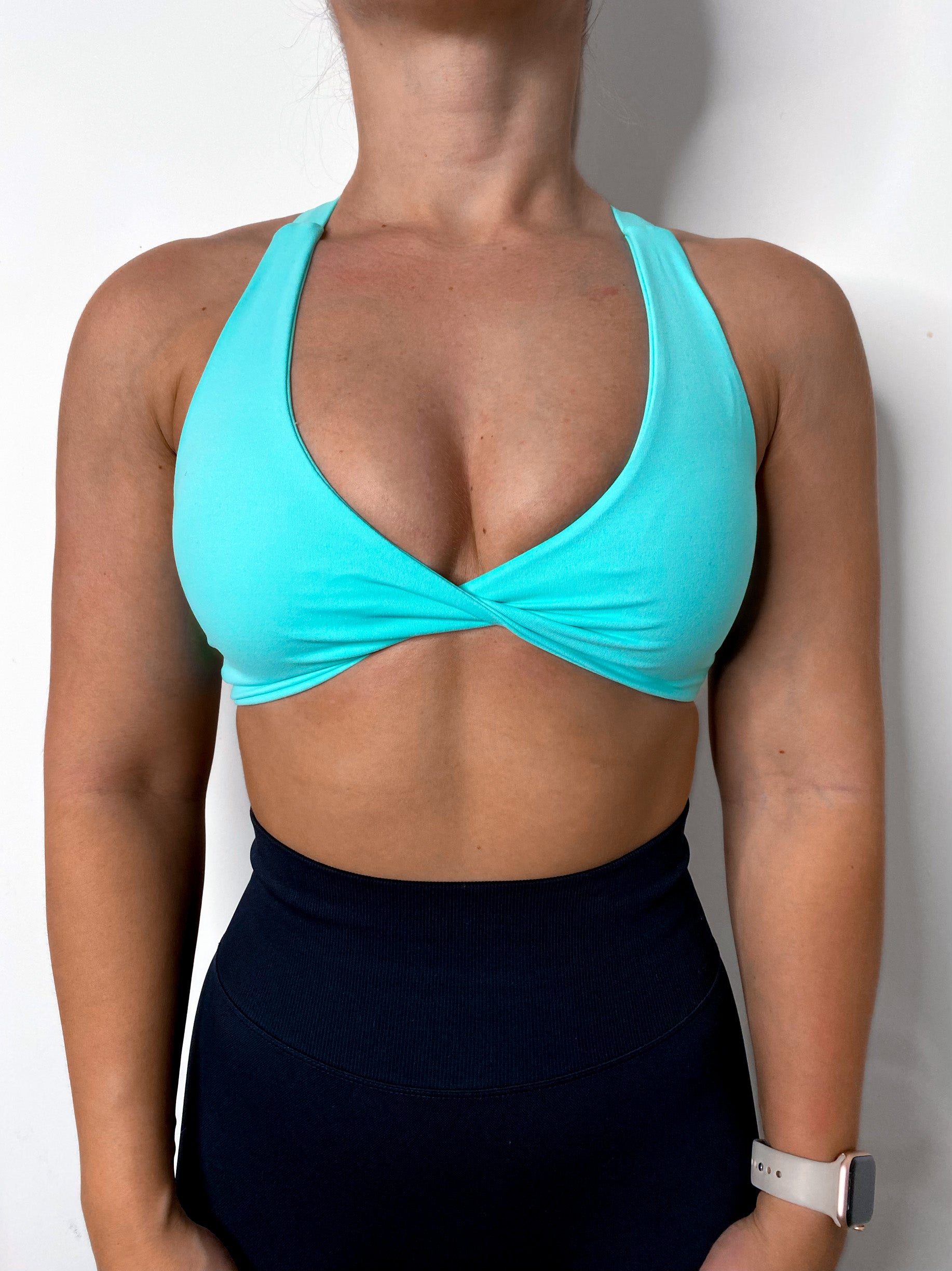 Chloe Twist Bra - Turquoise