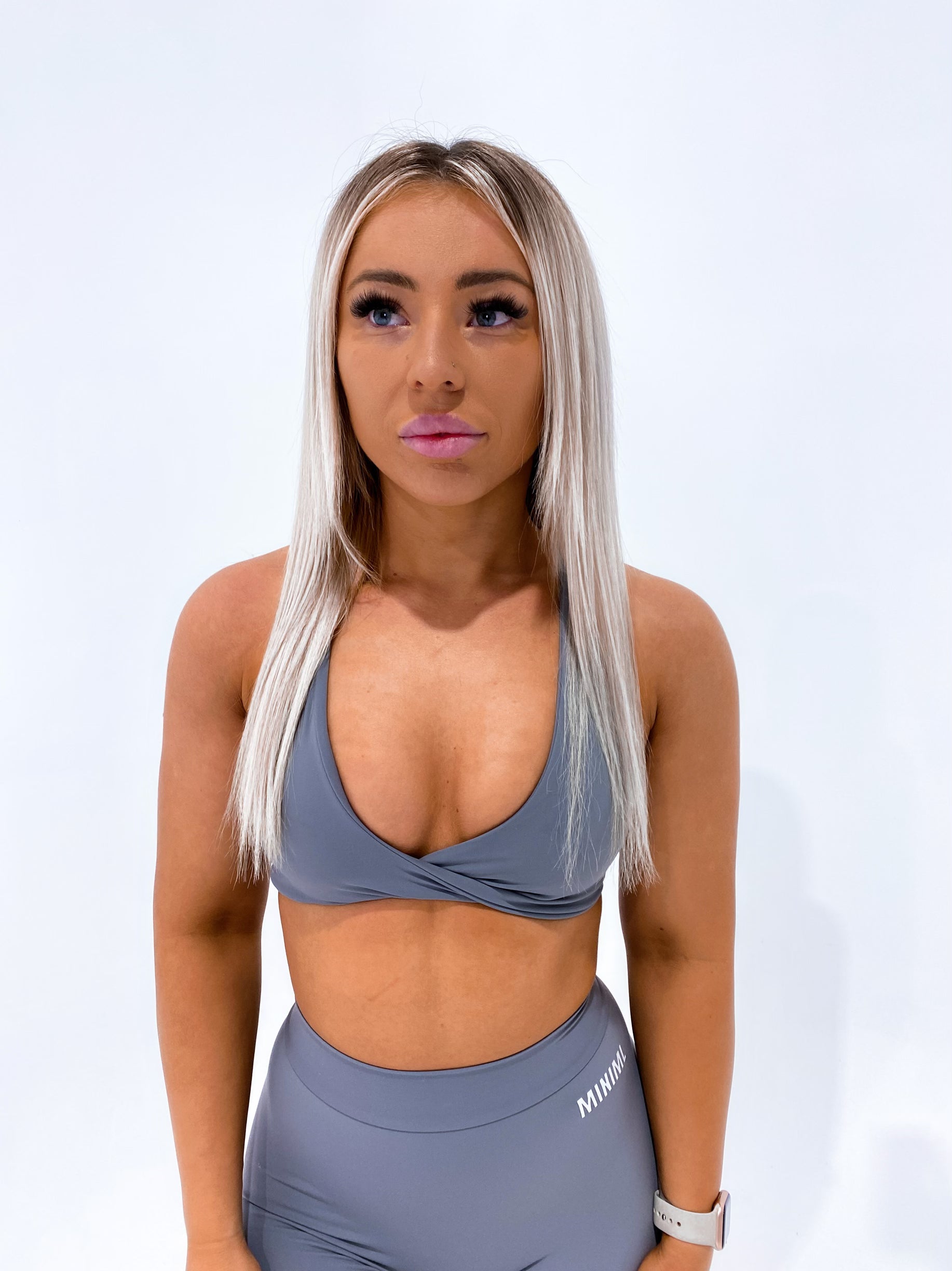 Chloe Twist Crop - Grey